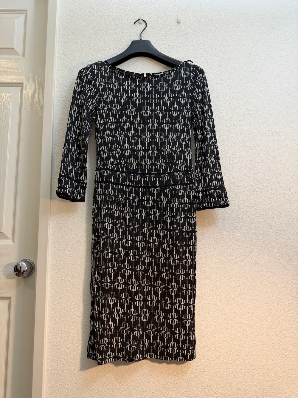 Tory burch 100silk Black & White Patterned Women's Dress